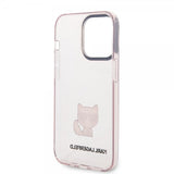 Karl Lagerfeld iPhone 14 Pro Cover Printed Choupette Transparent Rosa