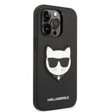 Karl Lagerfeld iPhone 14 Pro Cover Saffiano Choupette Sort