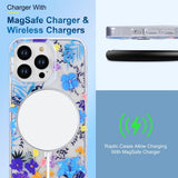 iPhone 14 Pro Cover Spring Series MagSafe Blå Blomster