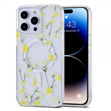 iPhone 14 Pro Cover Spring Series MagSafe Gule Blomster