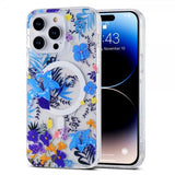 iPhone 14 Pro Cover Spring Series MagSafe Lilla Blomster