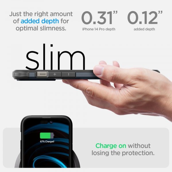 Spigen iPhone 14 Pro Cover Tough Armor MagFit Metal Slate