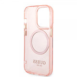 Guess iPhone 14 Pro Cover Gennemsigtigt MagSafe Rosa