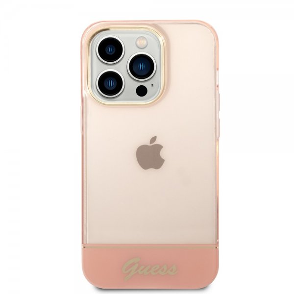 Guess iPhone 14 Pro Cover Translucent Rosa