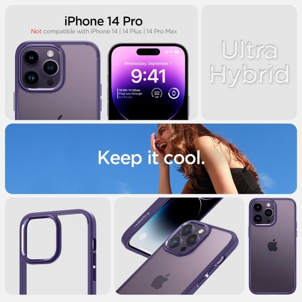 Spigen iPhone 14 Pro Cover Ultra Hybrid Deep Purple