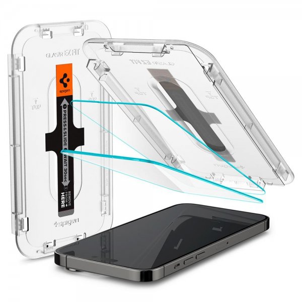 Spigen iPhone 14 Pro Skærmbeskyttelse GLAS.tR EZ Fit 2-pak