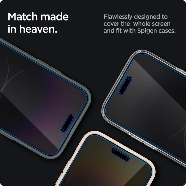 Spigen iPhone 14 Pro Skærmbeskyttelse GLAS.tR EZ Fit Privacy 2-pak