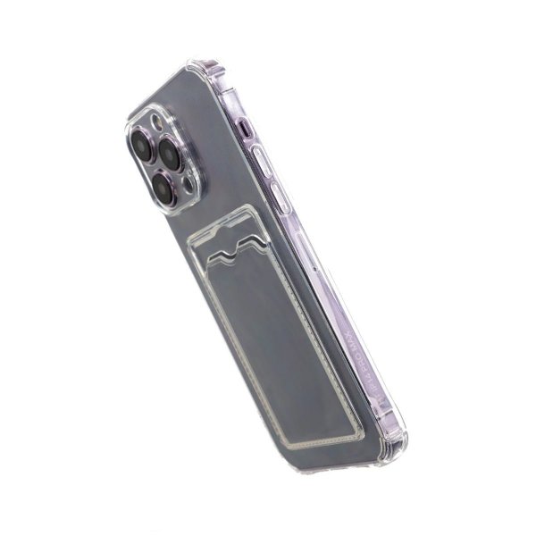 iPhone 14 Pro Cover Kortholder Stødsikkert Gennemsigtigt