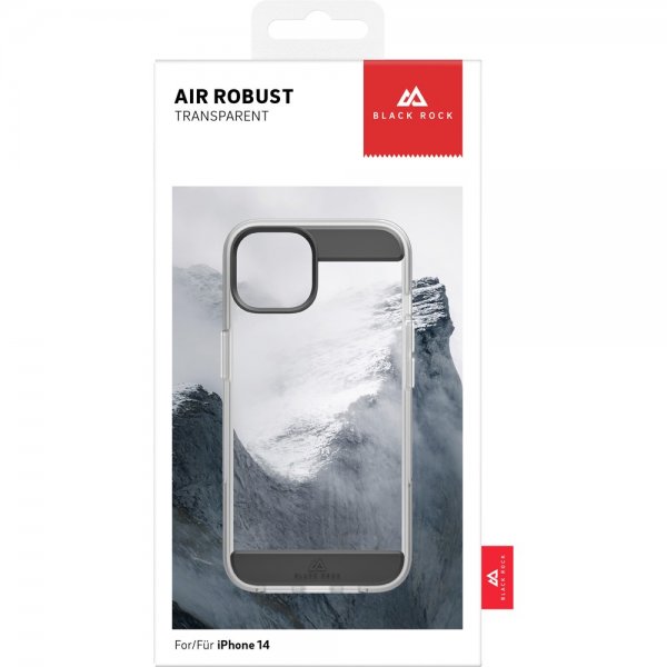 Black Rock iPhone 14 Cover Air Robust Case Sort Klar