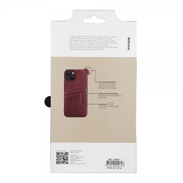 Buffalo iPhone 13/iPhone 14 Cover Backcover med Kortrum Brun