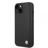 BMW iPhone 14 Cover Big Logo Stripe Sort