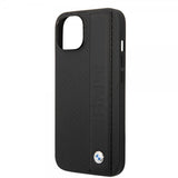 BMW iPhone 14 Cover Big Logo Stripe Sort
