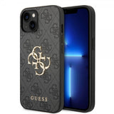 Guess iPhone 14 Cover Big Metal Logo Grå