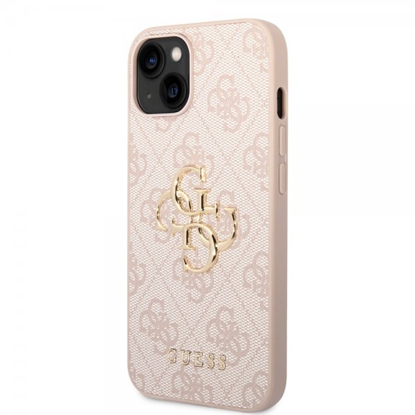 Guess iPhone 14 Cover Big Metal Logo Rosa
