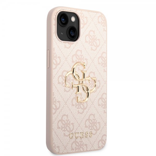 Guess iPhone 14 Cover Big Metal Logo Rosa
