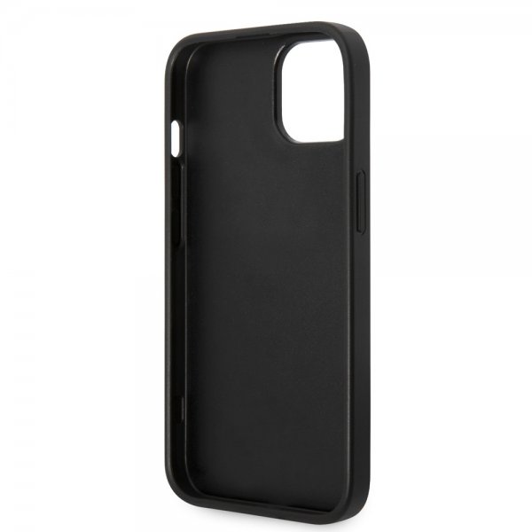 Guess iPhone 14 Cover Bottom Stripe Metal Logo Grå