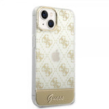 Guess iPhone 14 Cover Bottom Stripe Script Logo Guld