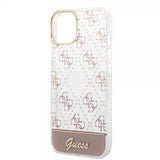 Guess iPhone 14 Cover Bottom Stripe Script Logo Rosa
