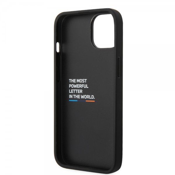 BMW iPhone 14 Cover Carbon Effect Printed Logo Sort