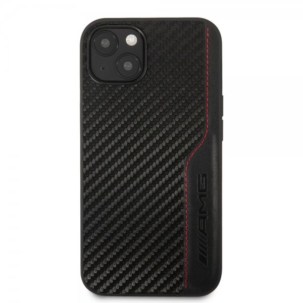 AMG iPhone 14 Cover Carbon Effect Stamped Logo Sort
