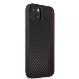 AMG iPhone 14 Cover Carbon Effect Stamped Logo Sort