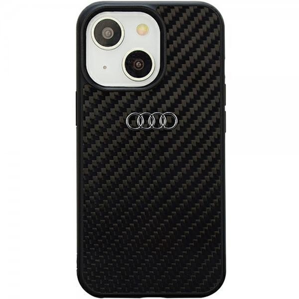Audi iPhone 14 Cover Carbon Fiber Sort