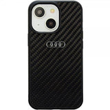 Audi iPhone 14 Cover Carbon Fiber Sort