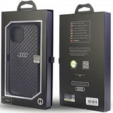 Audi iPhone 14 Cover Carbon Fiber Sort
