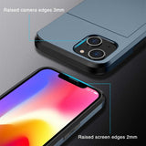 iPhone 14 Cover Card Slide Blå