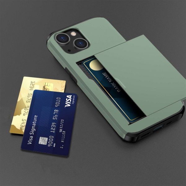 iPhone 14 Cover Card Slide Grøn