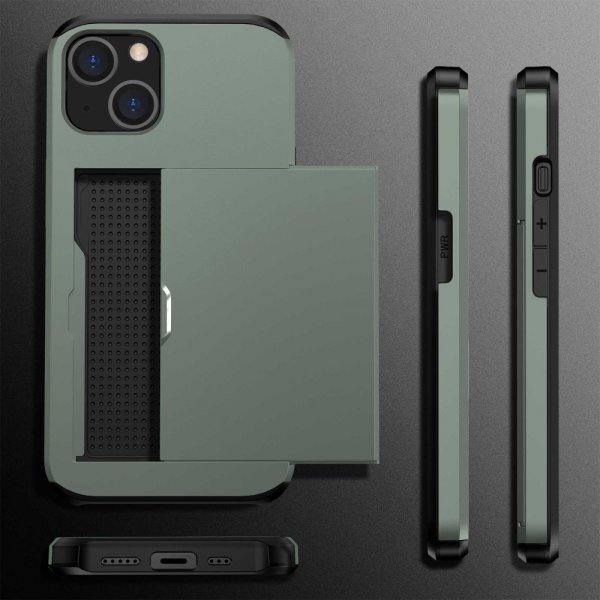 iPhone 14 Cover Card Slide Grøn