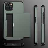 iPhone 14 Cover Card Slide Grøn