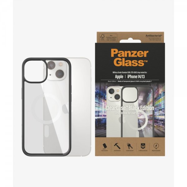 PanzerGlass iPhone 13/iPhone 14 Cover ClearCase Black Edition MagSafe