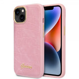 Guess iPhone 14 Cover Croco Rosa
