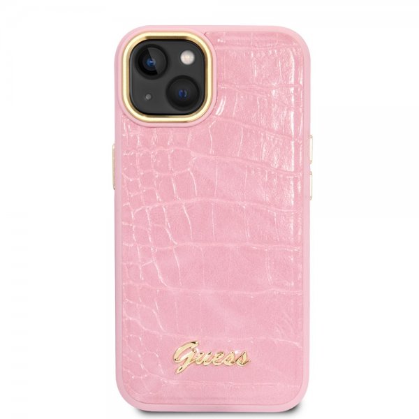 Guess iPhone 14 Cover Croco Rosa