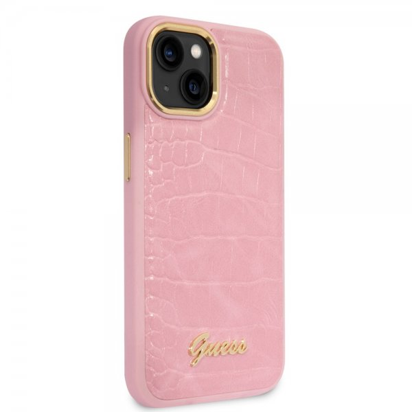 Guess iPhone 14 Cover Croco Rosa