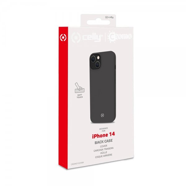 Celly iPhone 14 Cover CROMO Sort