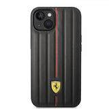 Ferrari iPhone 14 Cover Prægede Striber Rød