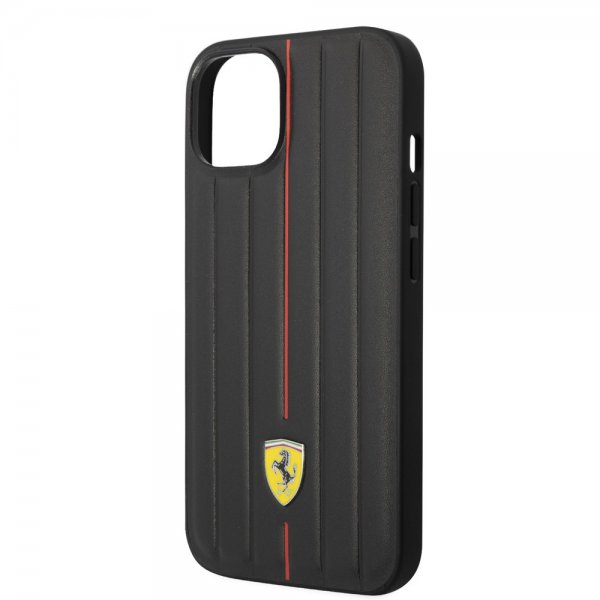 Ferrari iPhone 14 Cover Prægede Striber Rød