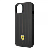 Ferrari iPhone 14 Cover Prægede Striber Rød