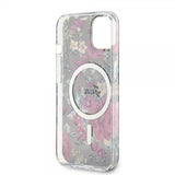 Guess iPhone 14 Cover Flower MagSafe Kaki