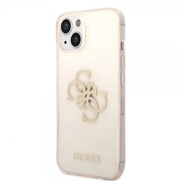Guess iPhone 14 Cover Full Glitter Guld