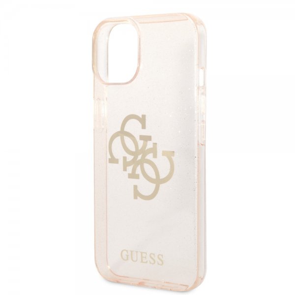 Guess iPhone 14 Cover Full Glitter Guld