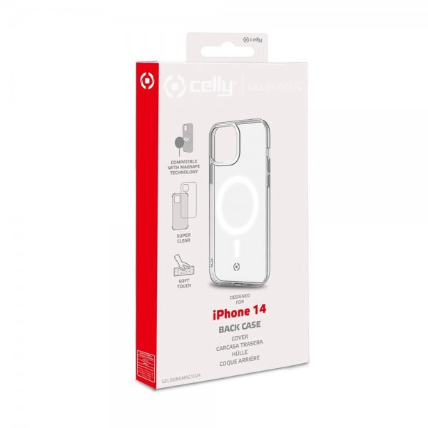Celly iPhone 14 Cover GELSKINMAG MagSafe Transparent