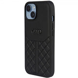 Audi iPhone 14 Cover Ægte Læder Etui Sort
