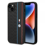 BMW iPhone 14 Cover Hexagonal Mønster Sort