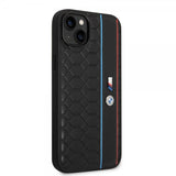 BMW iPhone 14 Cover Hexagonal Mønster Sort