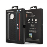 BMW iPhone 14 Cover Hexagonal Mønster Sort