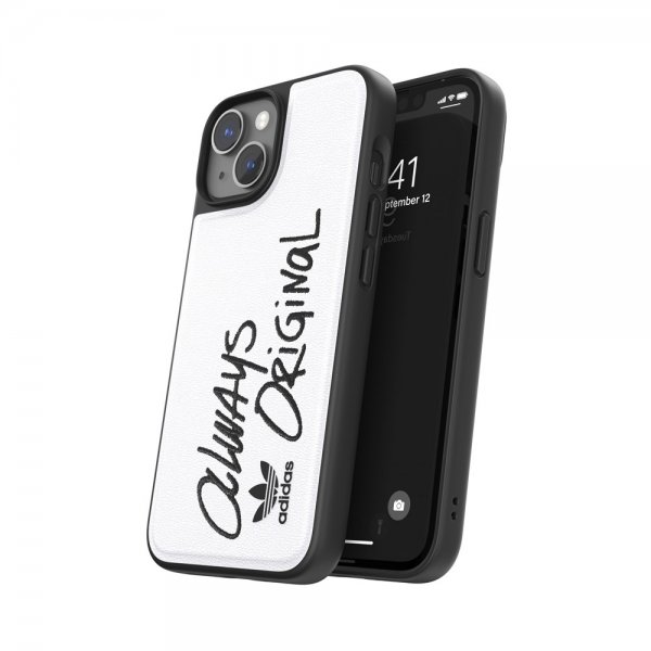 Adidas iPhone 14 Cover Inlay Embroidery Case Hvid Sort
