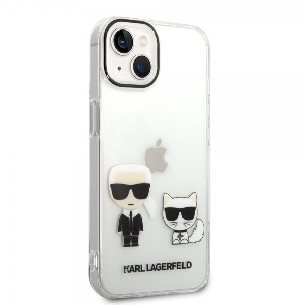 Karl Lagerfeld iPhone 14 Cover Karl & Choupette Gradient Hvid